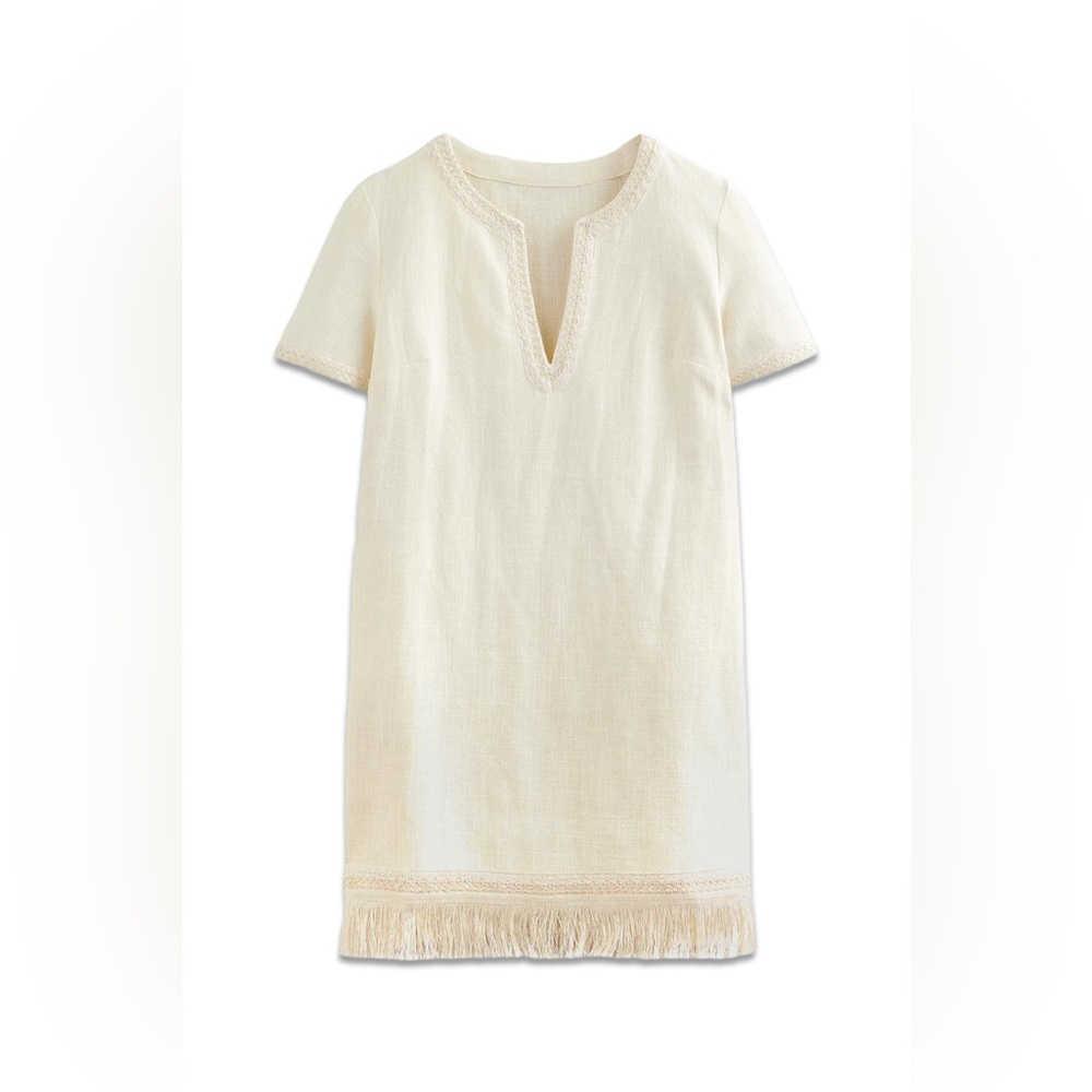BODEN - Cream, fringe detail dress - NWT